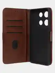 Коричневый чехол-книжка GQ Lite для Infinix Note 30 Pro из высококачественной кожи