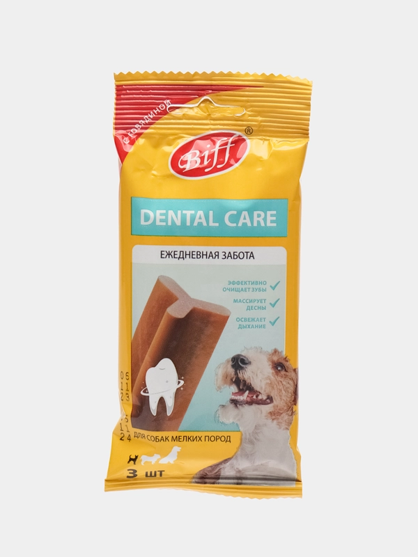 Лакомство для собак мелких пород Biff Dental Care, жевательный снек для чистки зубов, 45 г