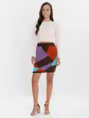 Разноцветный вязаная юбка
