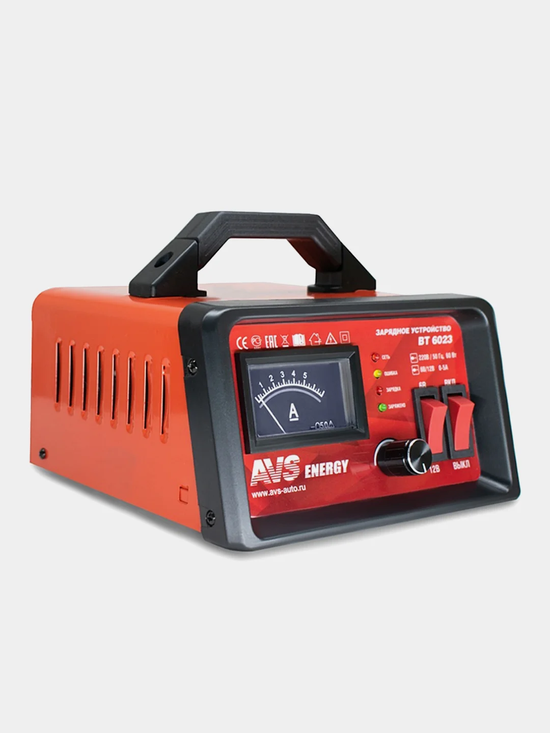 Зарядное устройство для автомобильного аккумулятора AVS Energy BT-6023 (5A) 6/12V, A80908S
