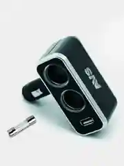 43255 Разветвитель прикуривателя 12/24 (на 2 выхода+USB) CS212U со светодиодной подсветкой