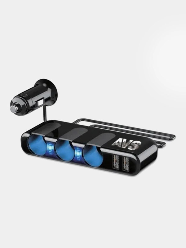 A40863S Разветвитель прикуривателя AVS 12/24 (на 3 выхода+2 USB) CS319U