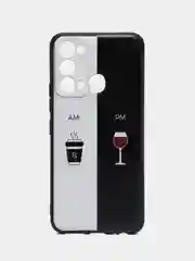 Бирюзовый силиконовый чехол для Itel Vision 3, с принтом, с рисунком, Ител Вижен 3