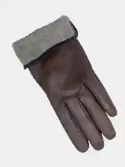 Женские перчатки сенсорные двухцветные (натур. кожа)