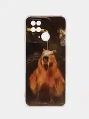 Коричневый силиконовый чехол на Xiaomi Redmi 10C (Сяоми Редми 10С)