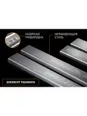Накладки на пороги AutoMax Jetour Dashing 2022-, нерж. сталь, с надписью, 4 шт., AMJEDAS01