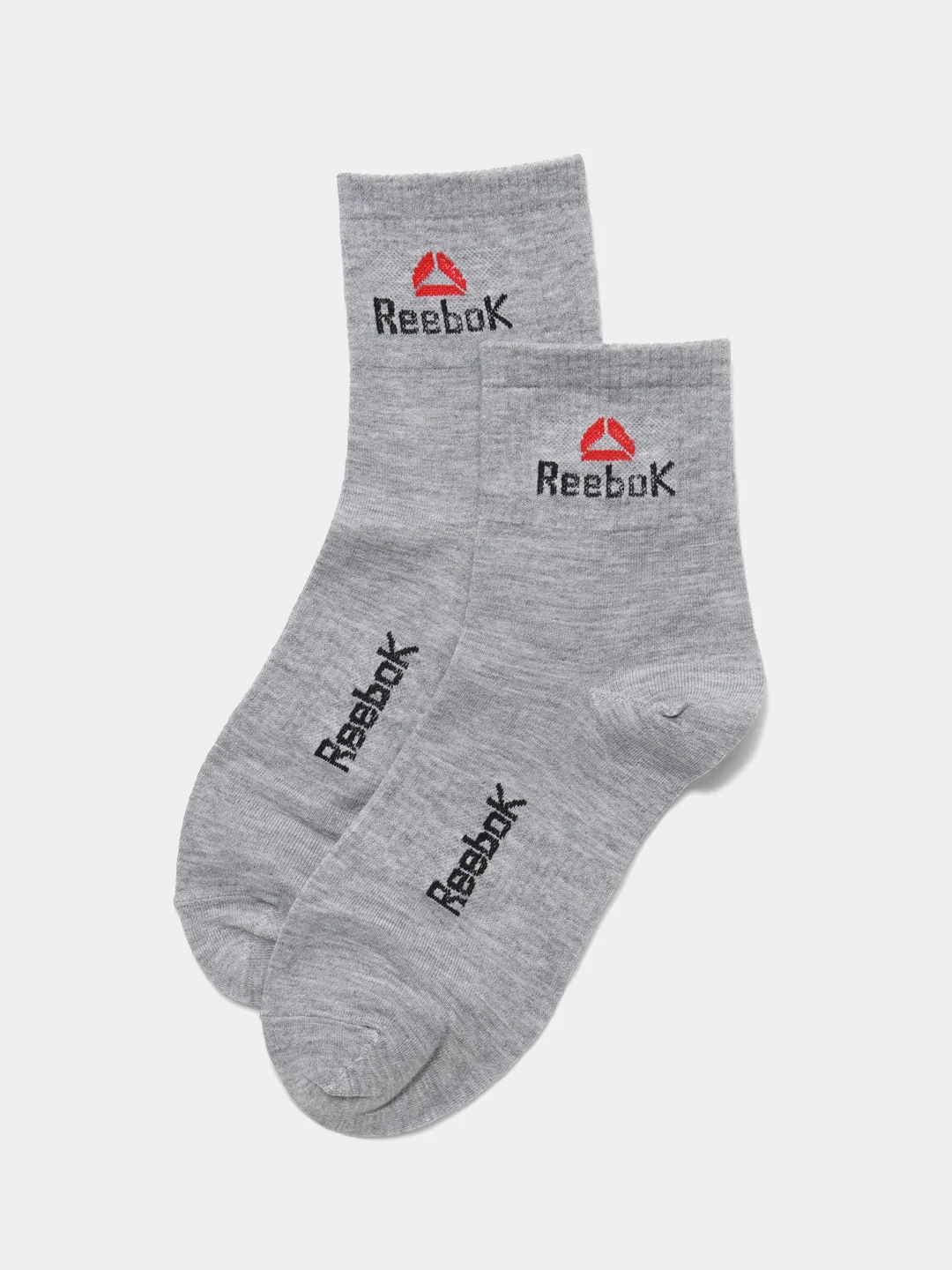 Носки женские спортивные с вышитым принтом Рибок (Reebok) средней длины, хлопок, 5 пар