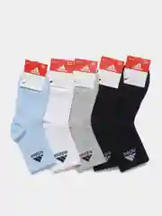 Носки женские спортивные, с вышитым принтом Адидас (Adidas), средней длины хлопок, 5 пар