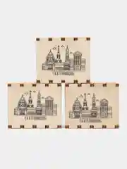 Набор спичечных коробков 3шт. с гравировкой города Екатеринбург, подарок мужчине, коллеге