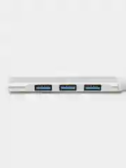 Серебряный usb-хаб, разветвитель на 4 порта, Type-C, переходник HUB 3.0, концентратор