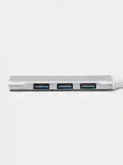 Серый usb-хаб, разветвитель на 4 порта, Type-C, переходник HUB 3.0, концентратор