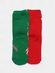 Лазурный носки новый год с новогодним принтом, для всей семьи в подарок, в наборе, мужские и женские