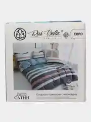 Серый комплект постельного белья, евро, сатин