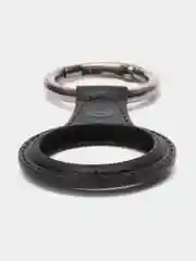 Черный чехол брелок защитный для Airtag, кожаный, с кольцом, подвеска на трекер, геометка