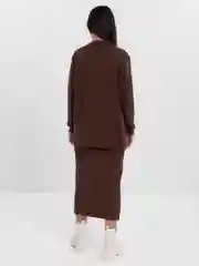Молочный комплект женский, теплый, с юбкой-миди, кашемировый, двойка
