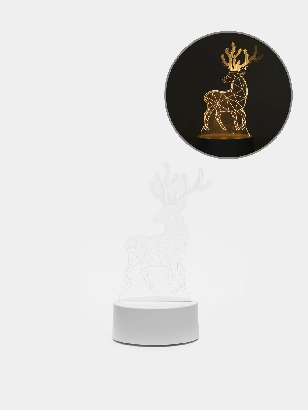 Алый светильник-ночник светодиодный, 3D, LED, USB, 4 вида