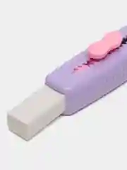 Фиолетовый ластик фигурный, карандаш, резак, стиралка