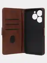 Коричневый чехол-книжка GQ Lite для Itel A70, из высококачественной кожи