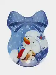 Синий блюдо сервировочное, новогоднее
