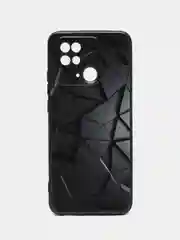 Тёмно-серый силиконовый чехол для Xiaomi Redmi 10C, Poco C40, (Сяоми Редми 10С / Поко С40), с рисунком, с принтом