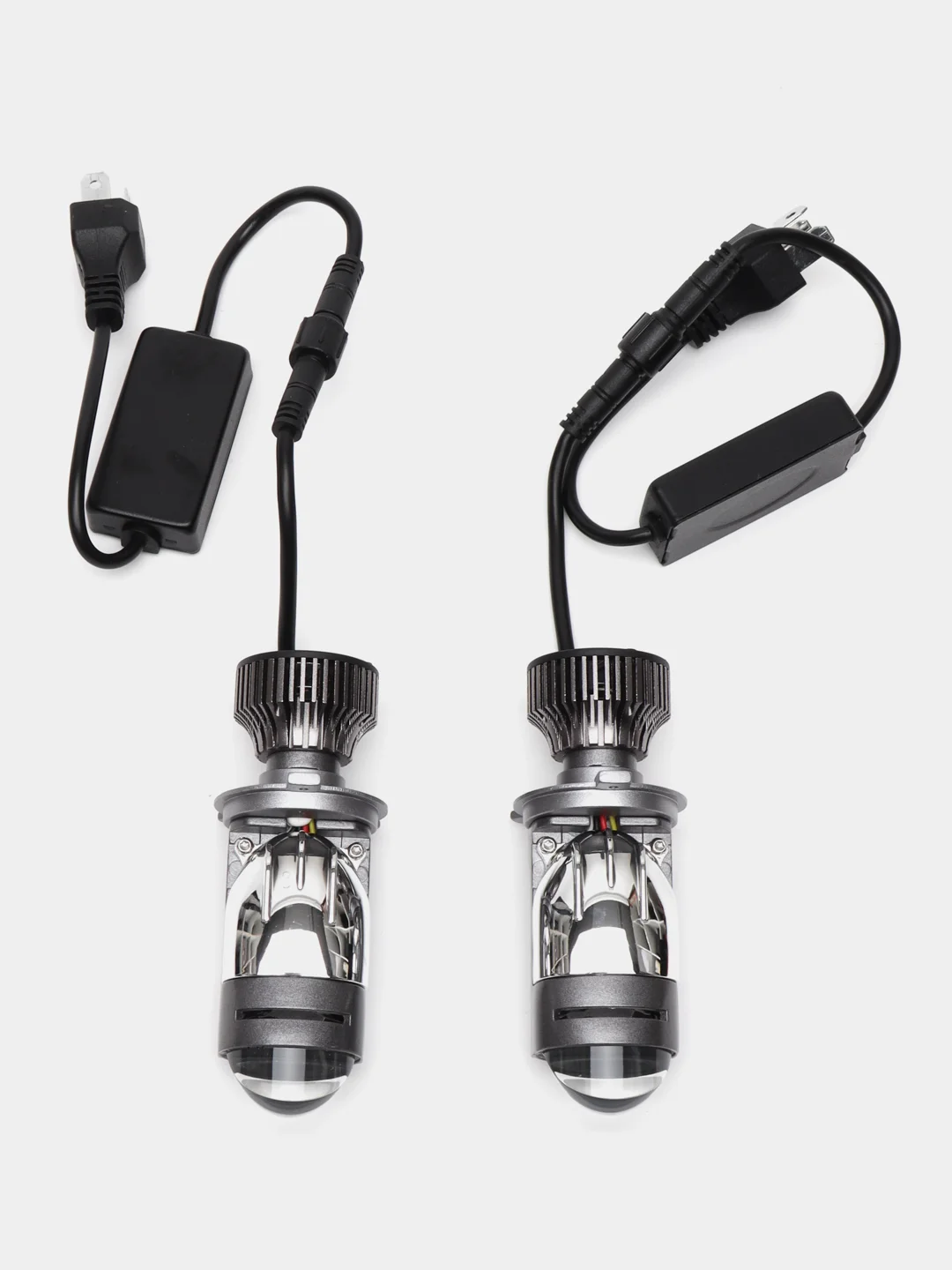 Автомобильные светодиодные линзованные лампы H4 mini Bi-Led с СТГ, 6000К, 12-24V, 2 штуки