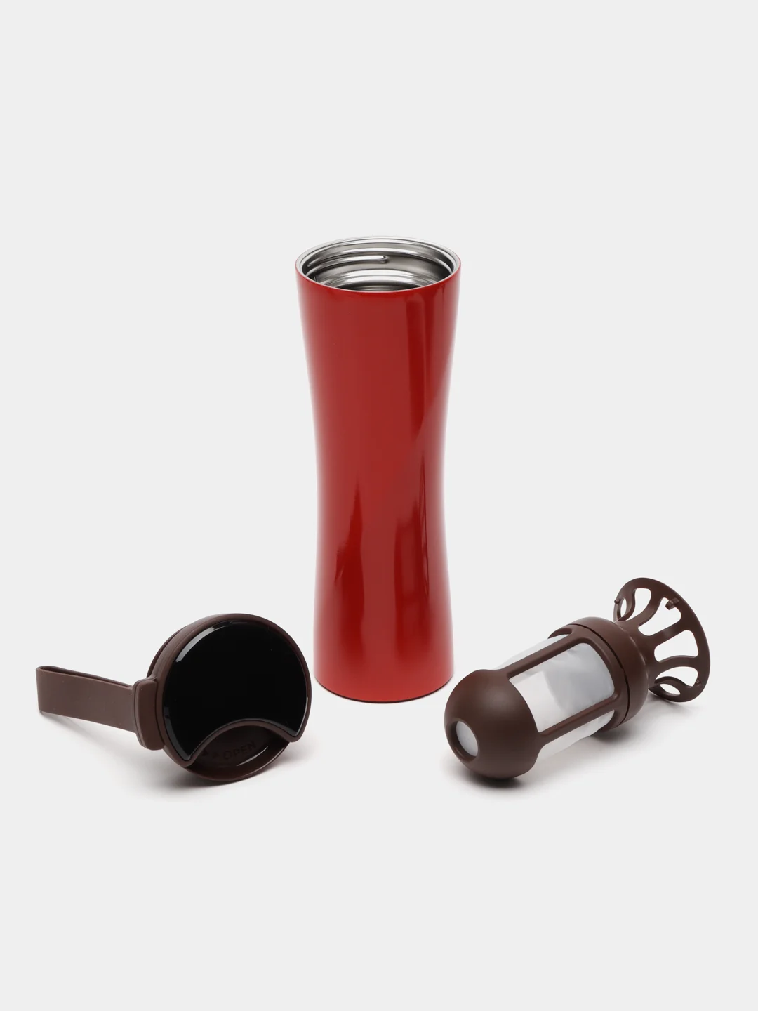 Термокружка KKF Kiss Kiss Fish MOKA Smart Cup OLED, 0.43 л, красный
