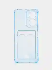 Голубой чехол для Tecno Camon 19/19 Pro 5G, прозрачный, с карманом для карты