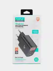 Черный зарядное устройство USB to Type-C, 20W, быстрая зарядка