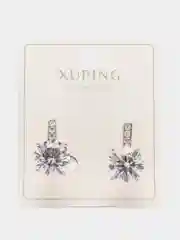 Золотой серьги Xuping, гипоаллергенные, медицинский сплав