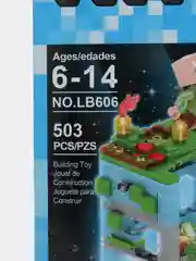 Синий конструктор "Битва за крепость" по мотивам игры Minecraft (Майнкрафт), с LED-подсветкой, совместим с лего