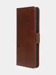 Коричневый чехол-книжка GQ Lite для Oppo A18 / Oppo A38 из высококачественной кожи