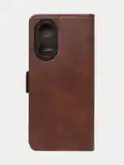 Коричневый чехол-книжка GQ Lite для Oppo A58 из высококачественной кожи