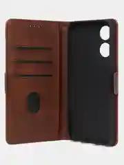 Коричневый чехол-книжка GQ Lite для Oppo A78 из высококачественной кожи
