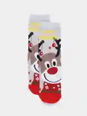 Карамельный носки новогодние женские, с ярким принтом на выбор, подарочные, размер универсальный 37-41