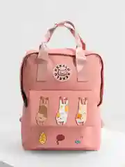 Розовый школьный рюкзак с ручками, ранец, портфель