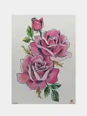 Карамельный временная переводная татуировка "Девушки, цветы, птицы", 21 х 15 см