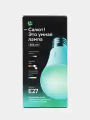 Умная лампа Sber А60, E27, светодиодная, управление голосом, Wi-Fi, bluetooth