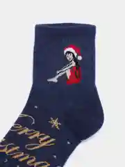 Синий носки новогодние
