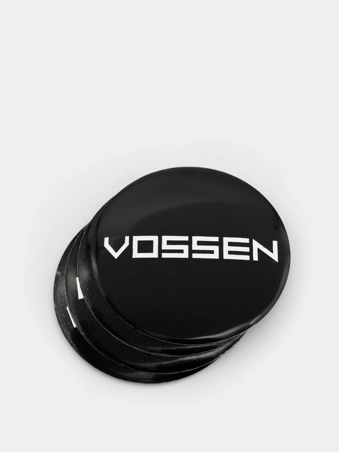 Черный наклейки на диски, колпаки VOSSEN , изогнутые, 4 штуки