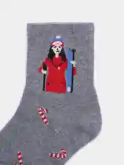 Серый носки новогодние