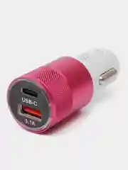 Красный автомобильная зарядка Type C, USB, 3.1 А, в прикуриватель, быстрая зарядка