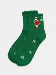 Лесной зеленый носки новогодние