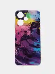 Пурпурный чехол на Infinix Hot 30 Play (Инфиникс Хот 30 Плей) прозрачный, с рисунком