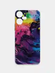 Пурпурный чехол на Tecno Pova Neo 3 (Текно Пова Нео 3), прозрачный, с рисунком, защита камеры