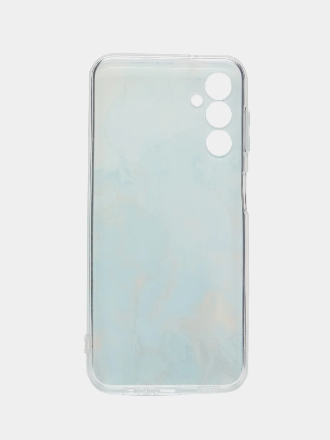 Светло-синий чехол на Samsung Galaxy A14 4G (Галакси A14 4G), прозрачный, с рисунком, защита камеры