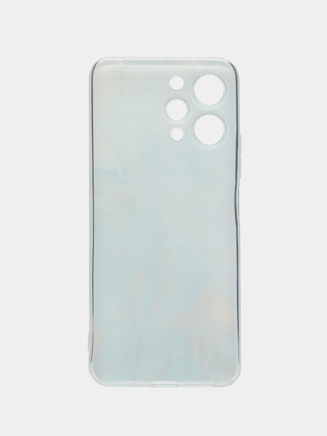 Светло-синий силиконовый чехол на Xiaomi Redmi 12 (Редми 12), прозрачный, с рисунком, защита камеры