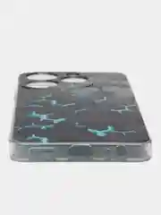 Бирюзовый чехол на Tecno Spark 10 Pro (Текно Спарк 10 Про), прозрачный, с рисунком, защита камеры