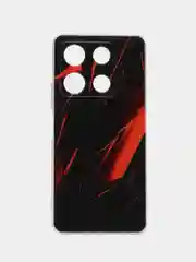 Красный чехол для Infinix Note 30 Pro (Инфиникс Нот 30 Про), прозрачный, с рисунком, защита камеры