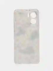 Золотой силиконовый чехол на Honor 90 Lite (Хонор 90 Лайт), прозрачный, с рисунком