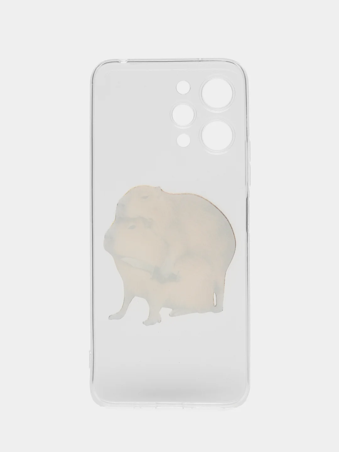Бежевый силиконовый чехол на Xiaomi Redmi 12 (Редми 12), прозрачный, с рисунком, защита камеры